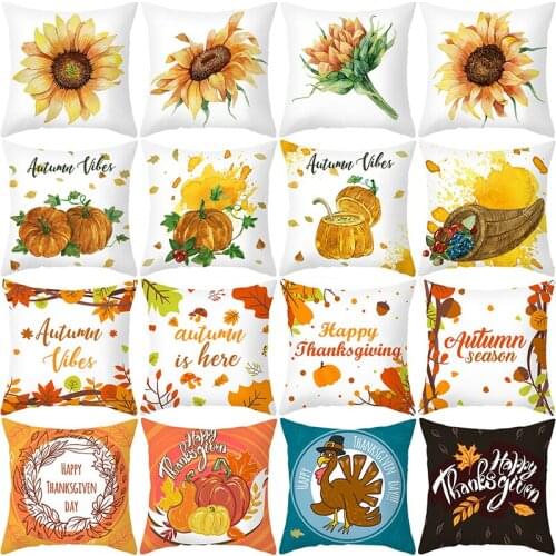 Thanksgiving Day Pillow Case 3d Printing Sunflower Decor Bedroom Throw Pillow Case Seat Cover Polyester Sofa Home Decoa