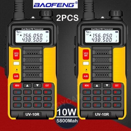 NEW Baofeng Professional Walkie Talkie UV 10R 30km 128 Channels VHF UHF Dual Band Two Way CB Ham Radio For Hunt Forest City 2021