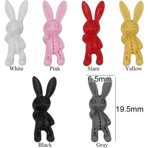New ResinCartoon Puppet Bunny Flatback Nail Art Rhinestones 6.5x19.5mm Nail Art And Mobile Phone Case Decoration Accessories