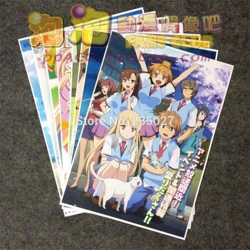 8pcs/set Anime The Pet Girl of Sakurasou poster Shiina Mashiro Aoyama Nanami wall pictures room sticker toys A3 cartoon posters