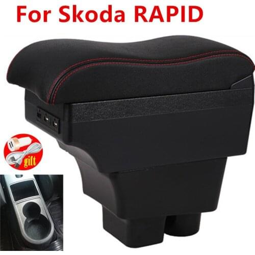 For Skoda RAPID Armrest box Retrofit For VW Polo 2020 Car Armrest box Center Storage box car accessories Interior