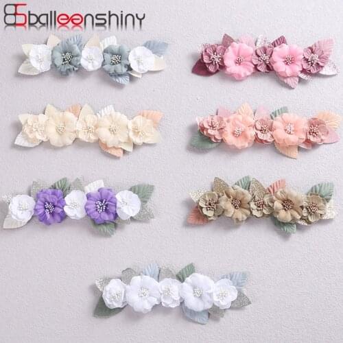 Balleenshiny Nylon Hairband Patchwork Flower Baby Headband Princess Mesh Infant Hair Accessories Elastic Newborn Phtot Props