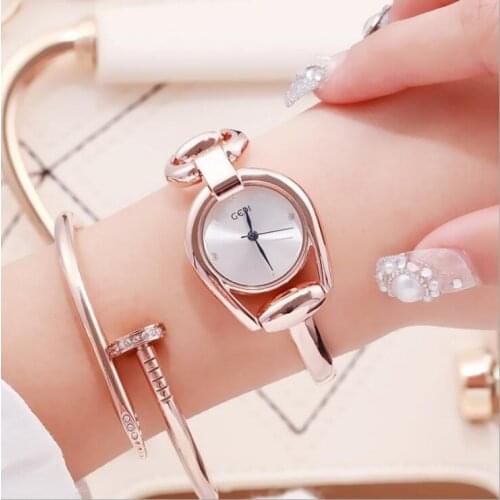 Luxury Brand Gold Womens Watches Business Quartz Watch Relogio Feminino Unique Design Bracelet Fashion Watch Gift for Wife