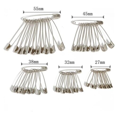 50Pcs Silver Safety Pins DIY Sewing Tools Accessory Stainless Steel Needles Large Safety Pin Small Brooch Apparel Accessories