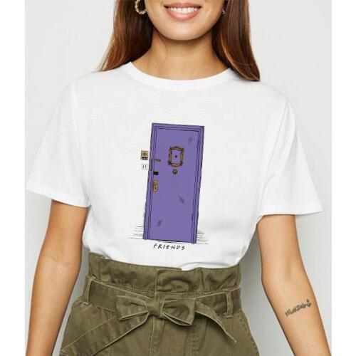 Showtly Friends 25TH Anniversary Special Womens T Shirt Monicas Door Femal Harajuku Short Sleeve Fashion Casual Tee Tops