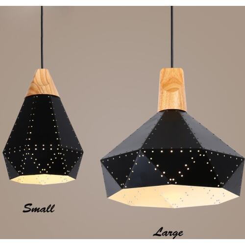 Nordic Simple Art Pendant Lamp E27 Creative Black Metal Hanging Light For Bar Coffee Shop Home Decorative Lighting Fixture PL489