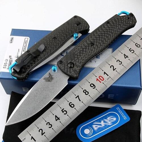 Low Price 535-3 Mark S90V Blade Carbon Fiber Handle Folding Pocket Survival EDC Tool Kitchen Camping Hunt Utility Outdoor Knife