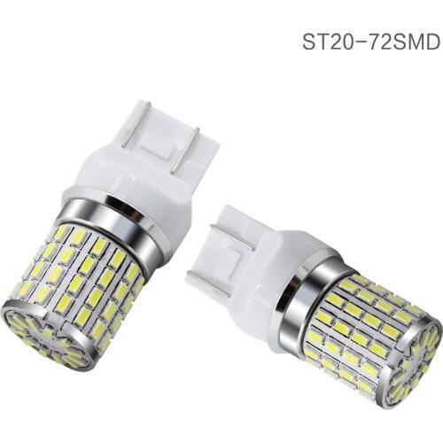 2pcs High Power led P13W PSX26W T20 7440 7443 LED 72led 3014 smd Bulb Car Brake Reverse Light 12V Lamp Turn Signal 1300lm/set
