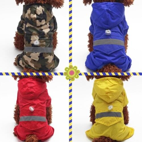 Dog Raincoat Reflective Pet Clothes Waterproof Dog Clothing Jumpsuit Jacket Yorkie Poodle Bichon Pomeranian Schnauzer Corgi Coat