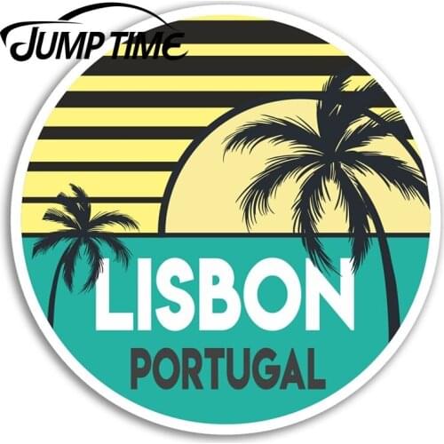Jump Time Lisbon Portugal Vinyl Stickers Travel Sticker Laptop Luggage Car Funny Decal Trunk Window Car Covers