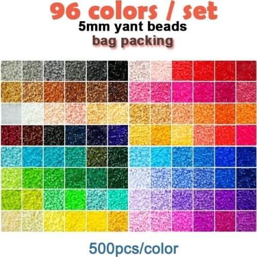 Yantjouet 5mm Iron Beads 96color/set Black White for Kid Hama Bead Diy Puzzles High Quality Handmade Gift children Toy