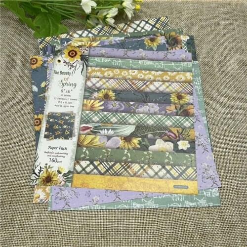 12pc meaning Beautiful spring ours patterned paper Scrapbooking paper pack handmade craft paper craft Background pad Paper Craft