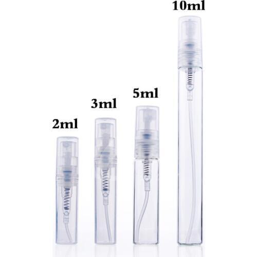 2ml 3ml 5ml 10ml Small Clear Empty Plastic Perfume Spray Bottles, Perfume Sample Vials Wholesale 1000PCS/Lot