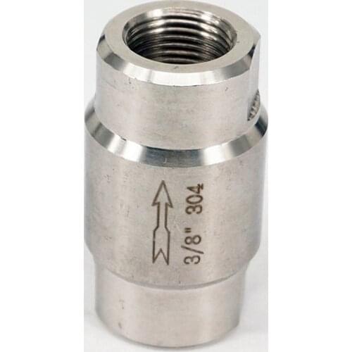 3/8" BSP Female 304 Stainless Steel Non-return Inline Spring Valve One way Check Valve 6.4 Mpa