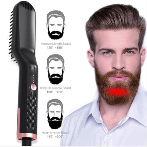 3 In 1 Multifunctional Hair Comb Hair Straightener Brush Beard Straightener Straightening Comb Hair Curler Quick Hair Styler