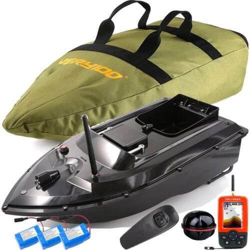 VERY100 500M Wireless RC Fishing Bait Boat 2 Hoppers Hook post 2 Motors ,LCD GPS Sonar Fishfinder,Handbag,Batteries for Angler