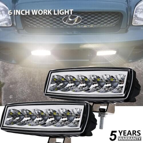BraveWay Led Fog Light Super 3000k 6000K Work Light 6 inch 2pcs Offroad Truck Led Headlight 24v Car Driving Light Square 30w