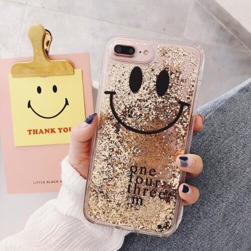 Cell Phone accessories Case For iphoneXS 7Plus Liquid Sand Cover for iphoneXS Max 8Plus,Cute smile cases for iphone XR DHL Free