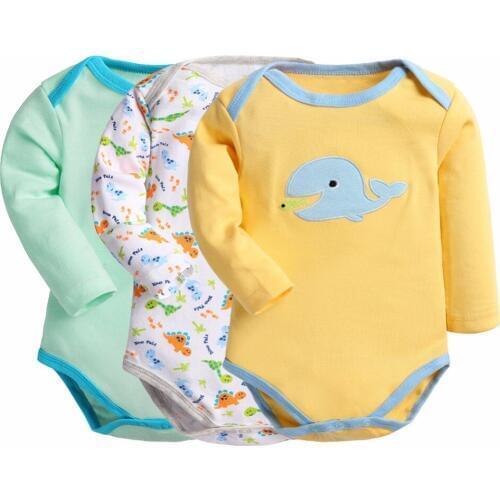 Baby Bodysuit 3 pieces/Lot Infant Baby Girls Costume Newborn Boys Jumpsuit Cute Cotton Long Sleeve Babies Body Clothes Overalls