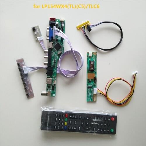 For LP154WX4(TL)(C5)/(TL)(C6) 1280X800 monitor Screen 15.4" TV56 LCD LED AV VGA USB driver board kit Card