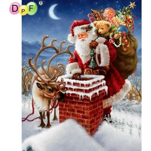 DPF 5D DIY Diamond Painting Mosaic Christmas Embroidery Full Square Diamond Cross Stitch Mosaic Decor kits picture gift
