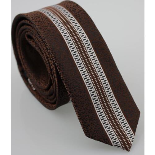 YIBEI Coachella Ties NARROW Brown Necktie Black Small Dots SKINNY Cravatta SLIM Silver Vertical & Dots & Cockle Stripes Neck Tie