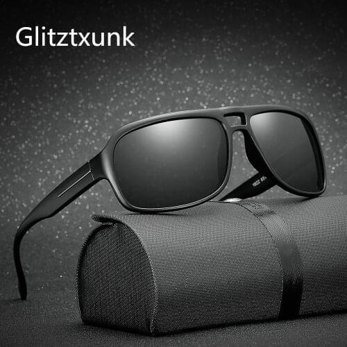 Gliztzxunk Polarized Sunglasses For Men Brand Black Glasses Oculos de sol Men Fashion Square Driving Eyewear Travel Sun Glass UV