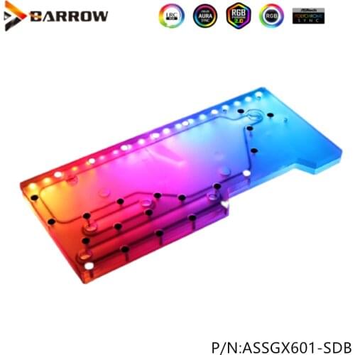 Barrow ASSGX601-SDB, waterway maps for Asus Rog Strix Helios GX601, for Intel CPU water block and single / double GPU building