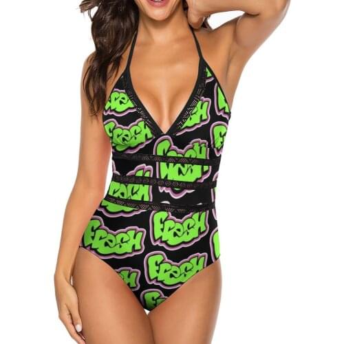 Graffiti Swimsuit High Leg Full Swimwear Swim Women Cheap One Piece Bathing Suit