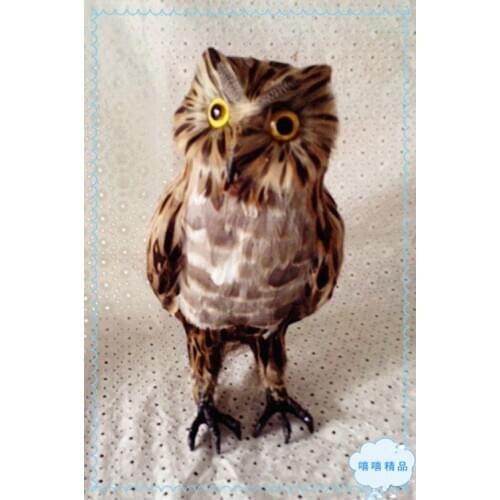 Simulation cute owl 28x14cm model polyethylene&furs owl model home decoration props ,model gift d337