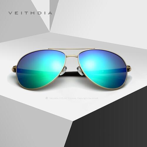VEITHDIA Brand Designer Fashion Mens Sun Glasses Polarized Mirror Lens Vintage Sunglasses Male Eyewear For Men 2708