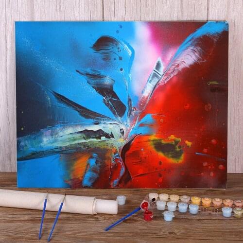Abstract Blue And Red Coloring By Numbers Painting Package Oil Paints 40*50 Boards By Numbers Decorative Wholesale