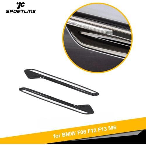 F06 F12 F13 Dry Carbon Fiber Fender Light Trim Cover For BMW F06 F12 F13 M6 Air Outlet Vent Exterior Trim 2013 - 2019