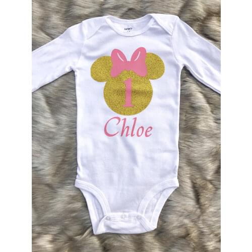 Customize name First Second girl birthday baby shower bodysuit onepiece romper Outfit New Year party favors muslim gifts