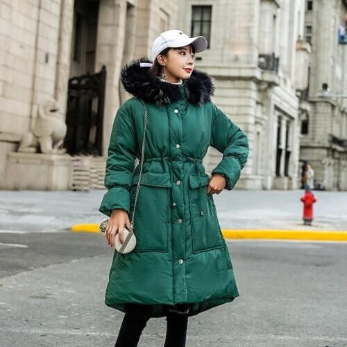 2019 Direct Selling Cotton Polyester Zipper Slim New Korean Cotton-padded Clothes Woman Easy Long Fund Will Code Style Overknee