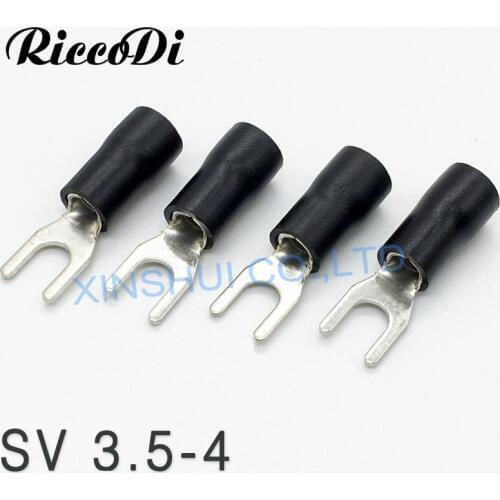 New arrived SV3.5-4 Cable Wire Connector black color 14 12AWG insulated fork terminal