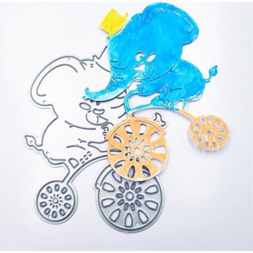 PANFELOU The elephant bike Scrapbooking DIY Embossing mould card paper die Metal cuts dies cutting Amusement park circus