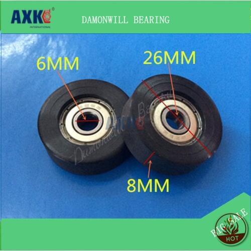 Plastic coated 6*26*8PU nylon positioning wheel 626 bearing pulley POM polyurethane guide 4PCS roller rubber wheel