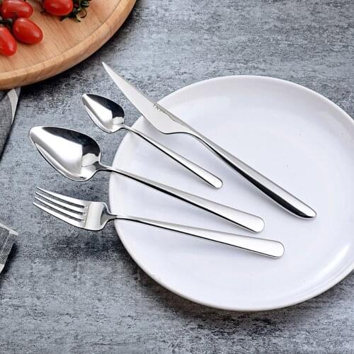 Stainless Steel Столовые приборы Cuberteria Cutlery Silverware Table Fork Knife Spoon and Tea Spoon Set