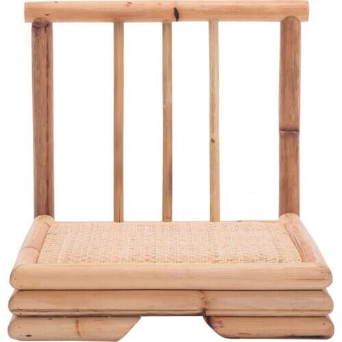 Simple Rattan Bamboo Chair Asian Style Tatami Zaisu Living Room Furniture Bamboo Legless Rattan Hand Crafted Floor Chairs