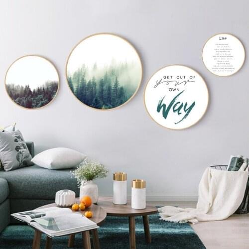 Modern Nordic Landscape Plant Forest Sea Wall Art Pictures Posters Prints For Living Room Office Home Canvas Painting Decoration