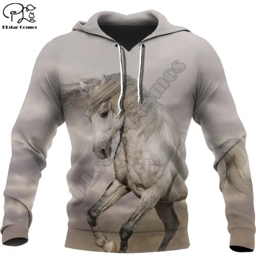 PLstar Cosmos Beautiful Colorful Horse 3D Printed Hoodies Sweatshirts Zip Hooded For Men And Women Casual Streetwear Style-D7