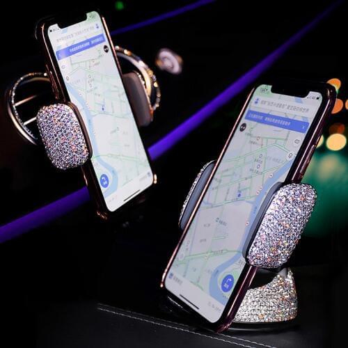 Car Rhinestone Ornament Mobile Phone Mounts Holder Universal Creative for Mercedes BMW Kia VW golf 5 6 7 Luxury Diamond Styling