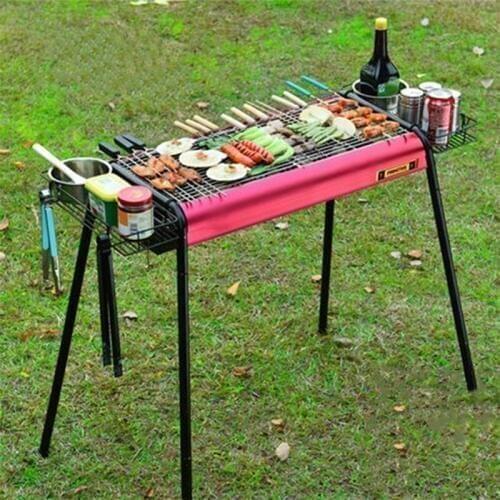 Home Thickening Barbecue Outdoors Stainless Steel Charcoal Barbecue Furnace Large Field Carbon Shelf Barbecue-002