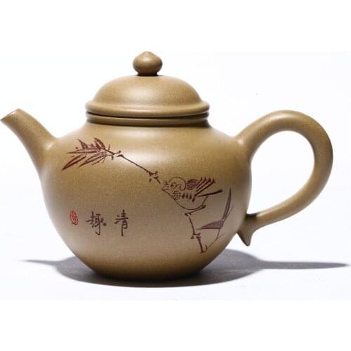 Yixing Handmade Purple Clay Pot Collection Duan Mu Qing Fun Autumn Water Kung Fu Tea Set Teapot Household Teapot Chinese Tea Set
