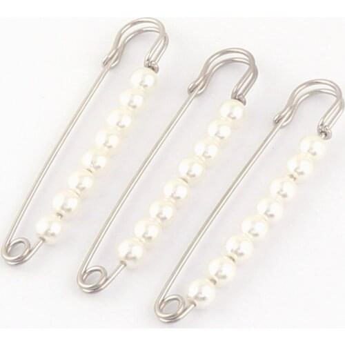 Pearl Brooch Safety Pins Large Kilt Skirt Blanket Shawl Safety Pins Charm Jewelry Apparel Accessories DIY Sewing 85mm