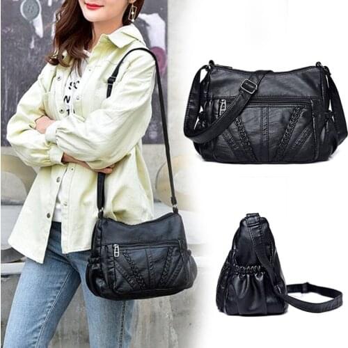 Women PU Leather Crossbody Bags Adjustable Straps Durable Messenger Bag Best Sale-WT