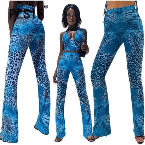 Women Summer New Arrive Tracksuit Casual Slim 2 Pieces Track Suit Matching Suit Leopard Outfits