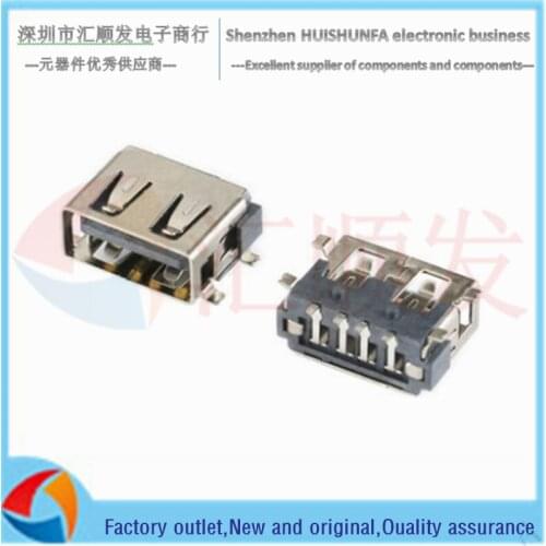 10pcs!!! USB connector AF10.0/Four-pin SMD Borderless/Edged A female socket USB-A type interface