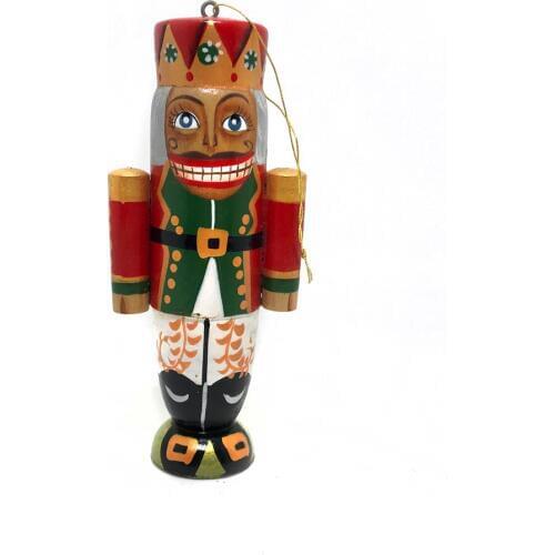 12CM free shipping Movable doll puppets Boutique Fine full color painting nutcracker soldier wood hand-painted walnut gift HT138